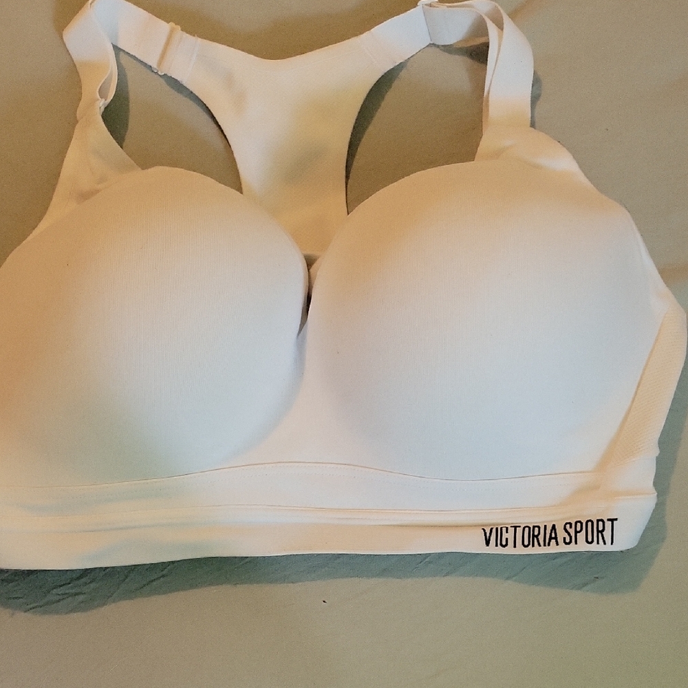 Victoria's Secret White Sports Bra with Racerback Design
